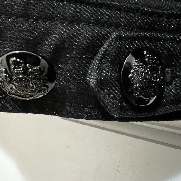 Ralph Lauren Black Subtle Metallic Sheen Denim Jeans Jacket. Womens sz L - Picture 4 of 5